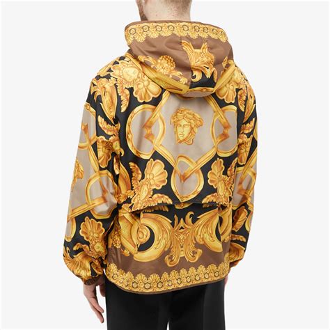 versace baroque print hooded cape|versace barocco printing.